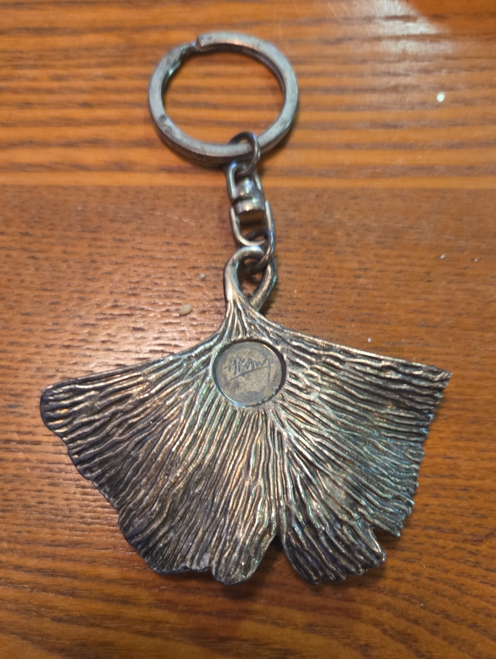 Michael Aram Ginkgo Leaf Silver Tone Keychain